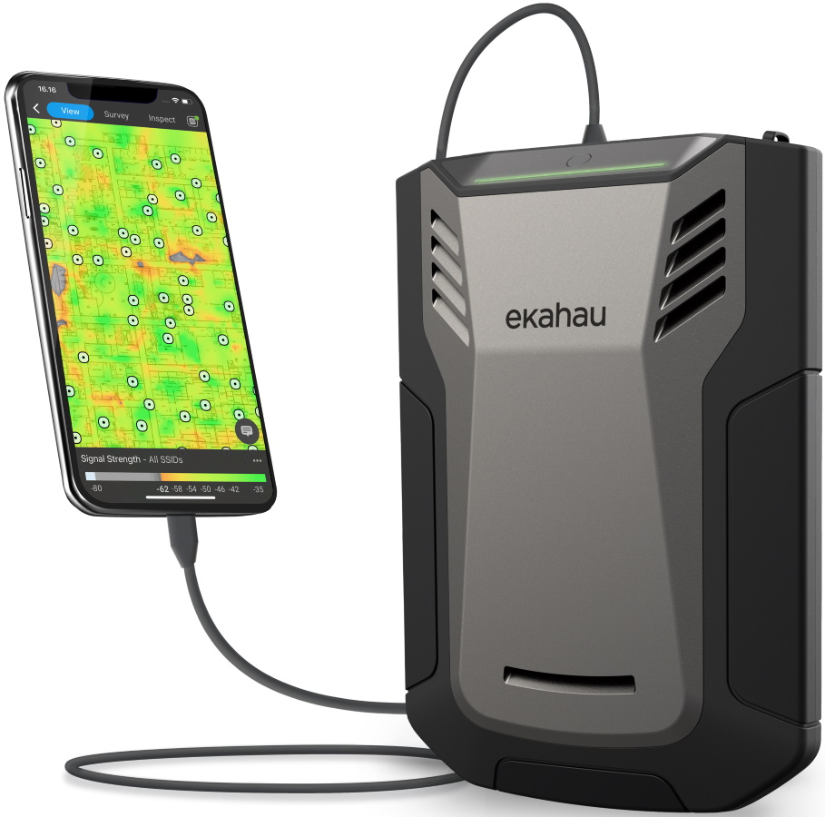 Ekahau Sidekick 2 an einem iPhone